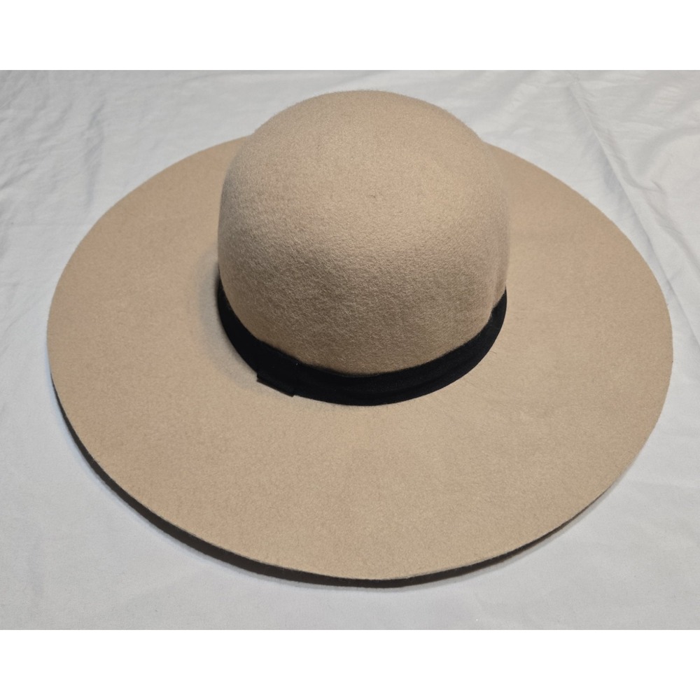 Kittenish Women's 100% Wool Felt Wide Brim Floppy Hat by Jessie James Decker Tan